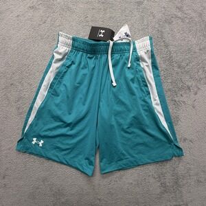 Under Armour‎ UA Tech Vent Shorts Boys Large Teal Mesh Sides Athletic Drawstring